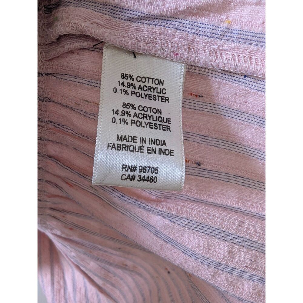 Rebecca Taylor Pink Stripe Halter Dress Tiered Cotton Blend Size 6 - Picture 6 of 7